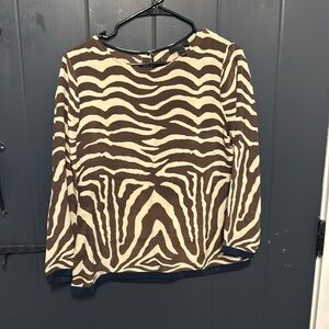 J Crew zebra silk blouse